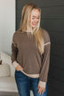 In A Heartbeat Long Sleeve Top- Brown