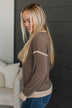 In A Heartbeat Long Sleeve Top- Brown