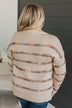 All We Have Striped Knit Sweater- Taupe