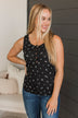 Letting Things Go Floral Tank Top- Black