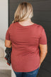 Beyond Beauty Short Sleeve Pocket Top- Marsala