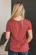 Beyond Beauty Short Sleeve Pocket Top- Marsala