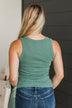 Counting Blessings V-Neck Tank Top- Ivy Green