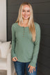 Give Your Best Henley Top- Sage