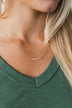 Beautiful As Ever Crescent Bar Necklace- Gold