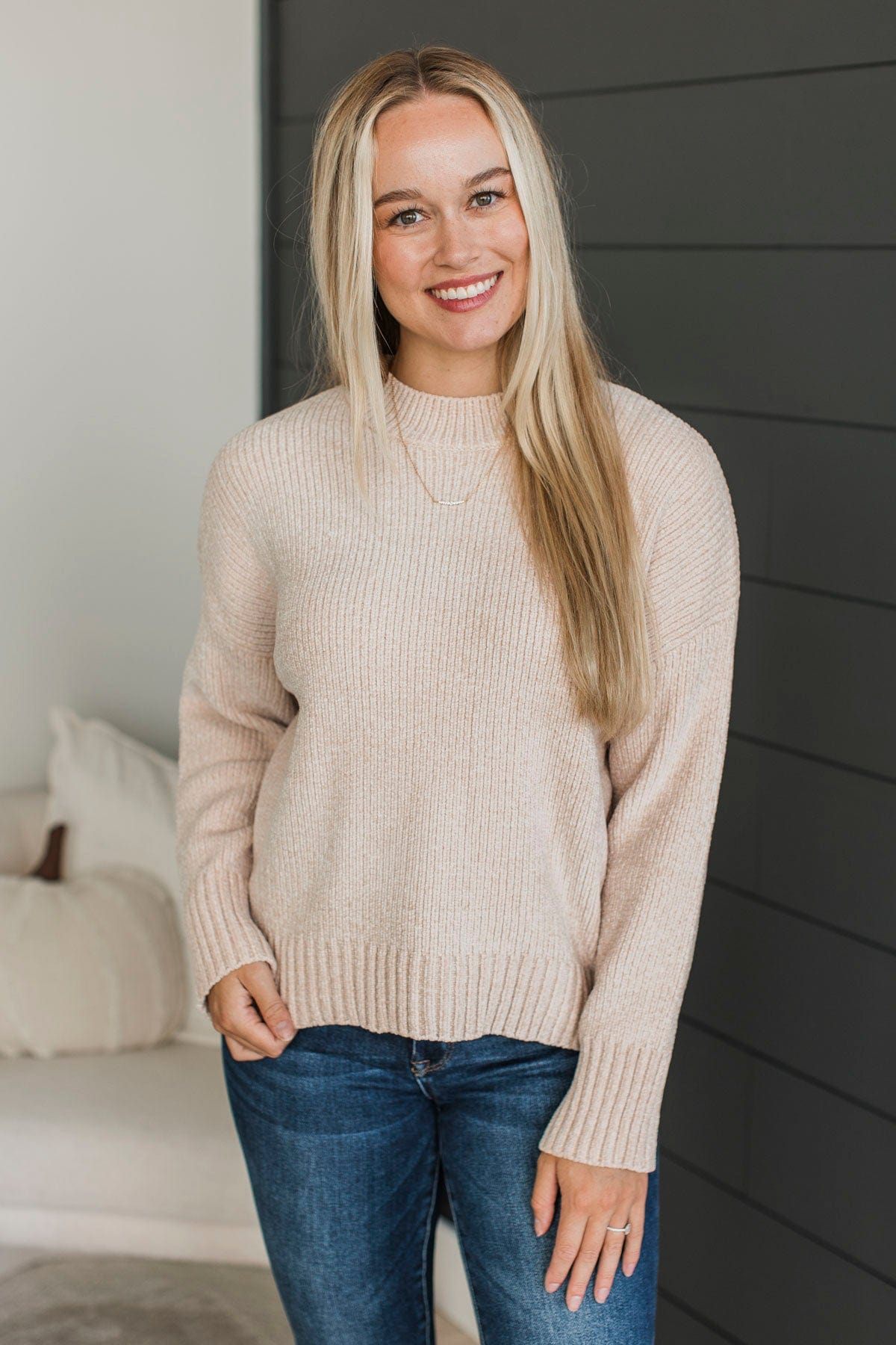 Couldn't Resist Chenille Knit Sweater- Oatmeal