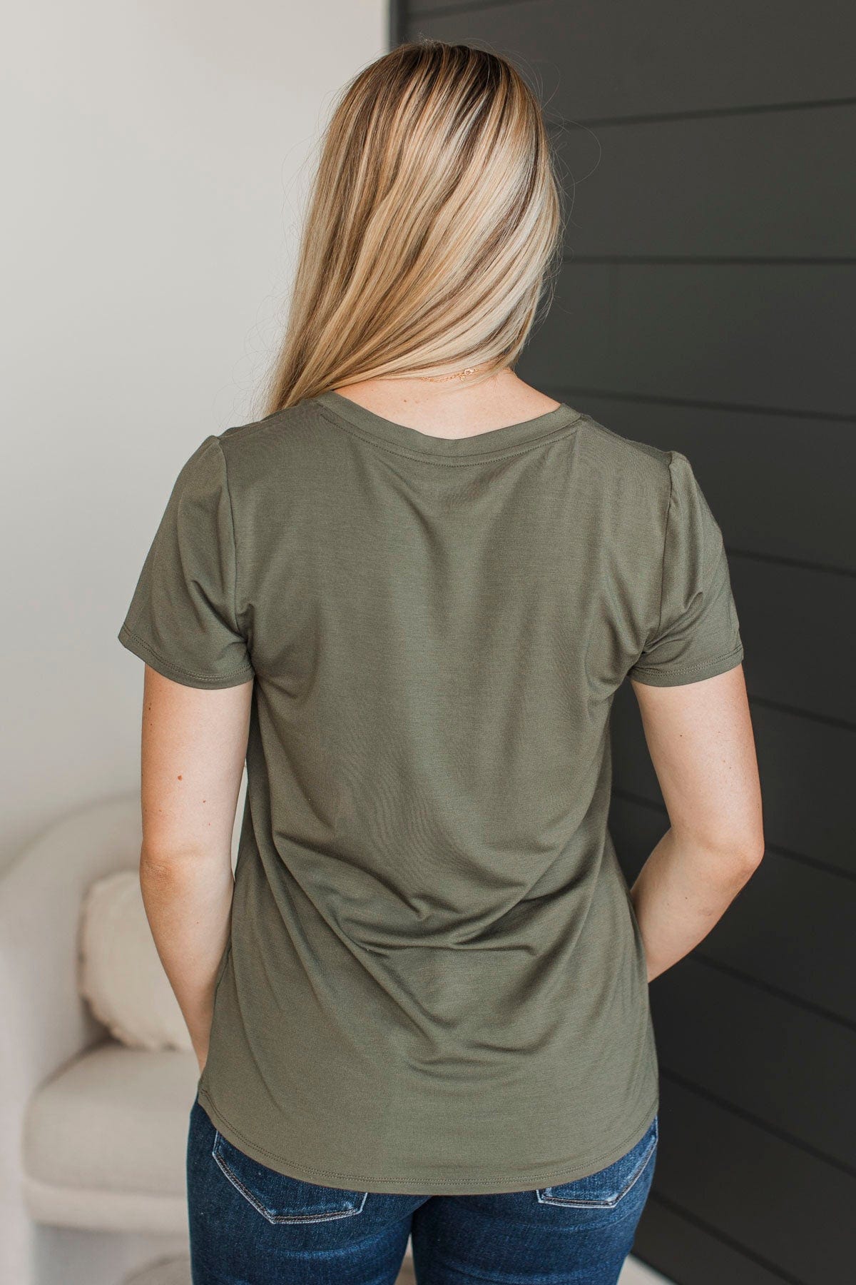 Thread & Supply Late Night Chats Top- Dark Olive