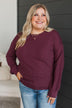 All Over Again Knit Top- Burgundy