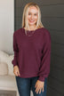 All Over Again Knit Top- Burgundy