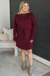 Living For Tonight Long Sleeve Dress- Wine