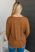 Hello To Happiness V-Neck Top- Caramel