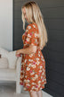 Such A Catch Floral Dress- Rust