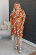 Such A Catch Floral Dress- Rust