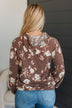 Next To Happiness Hooded Floral Top- Brown