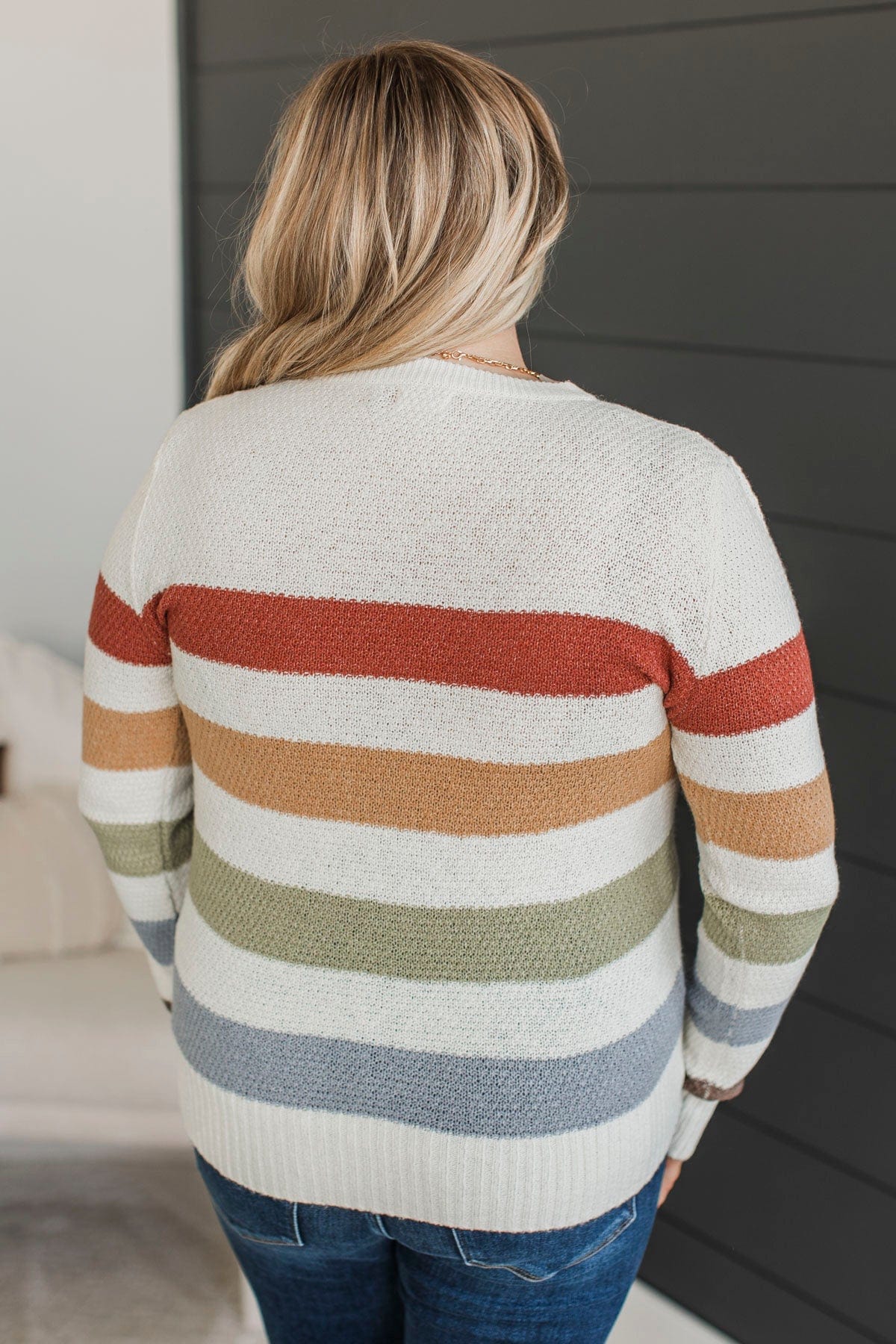 No Hesitations Striped Knit Sweater- Ivory