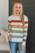 No Hesitations Striped Knit Sweater- Ivory