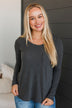 In The Clear Long Sleeve Top- Charcoal