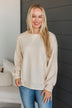 Live And Learn Long Sleeve Top- Cream