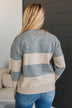 New Aspirations Striped Sweater- Heather Grey