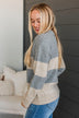 New Aspirations Striped Sweater- Heather Grey