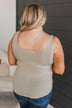 Playing With Style Notched Tank Top- Soft Taupe