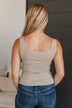 Playing With Style Notched Tank Top- Soft Taupe