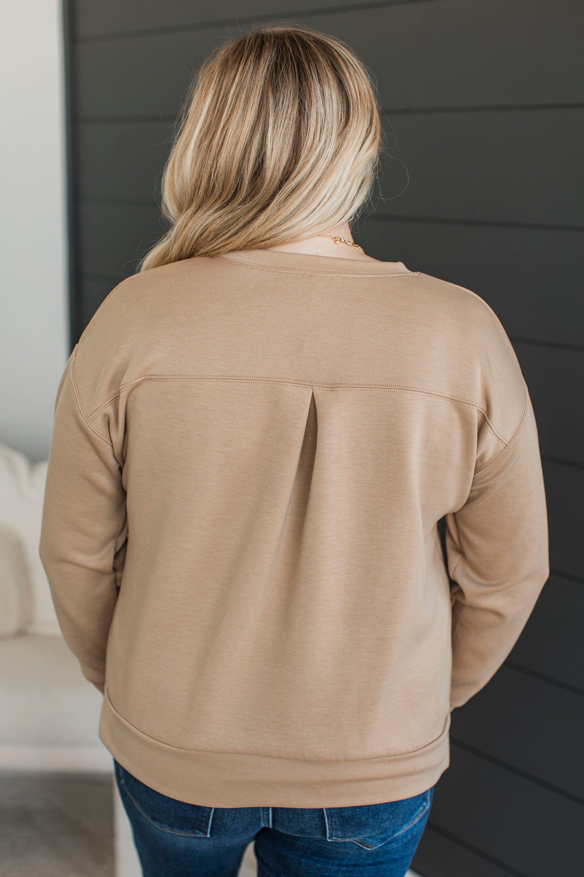 Ready For Fun Pullover Top- Dark Beige