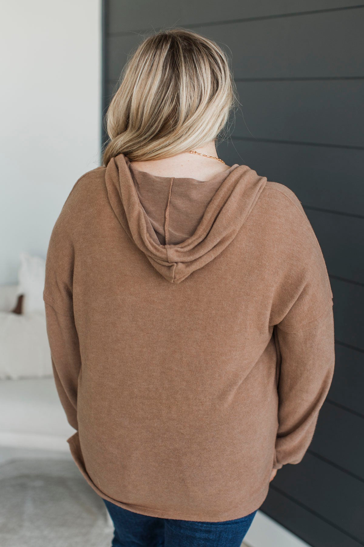 Ready Or Not Hooded Pullover Top- Light Brown