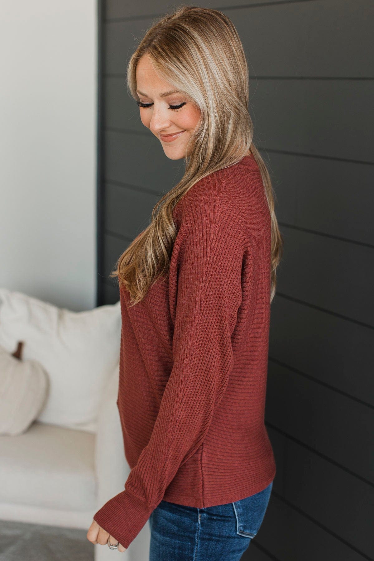 Caught Crushing Knit Sweater- Copper