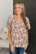 Reminisce With Me Floral Top- Brown