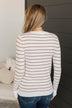 Grateful For You Striped Sweater- White & Copper