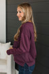 Ready For Fun Pullover Top- Wine