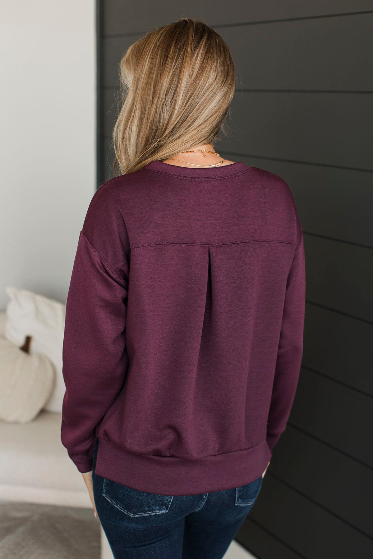 Ready For Fun Pullover Top- Wine