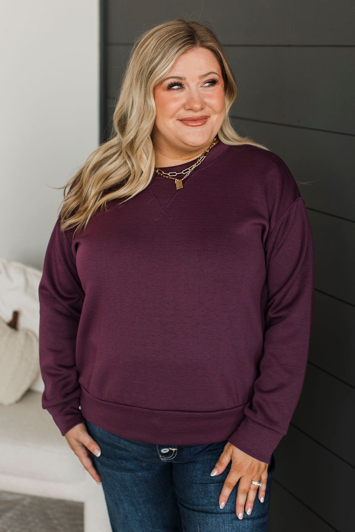 Ready For Fun Pullover Top- Wine