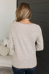 Sweet At Heart Striped Knit Sweater- Stone