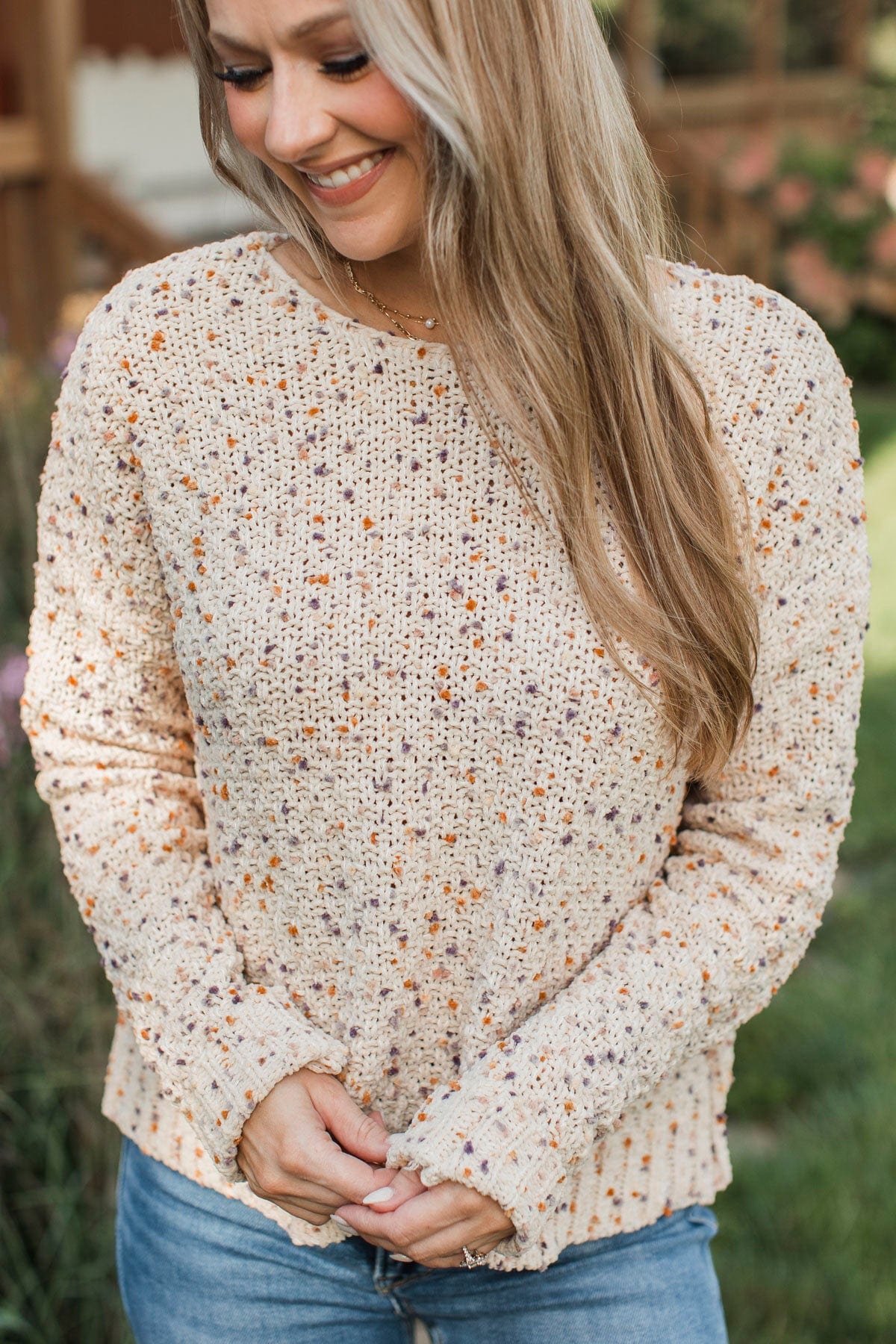 Cream confetti sweater hotsell