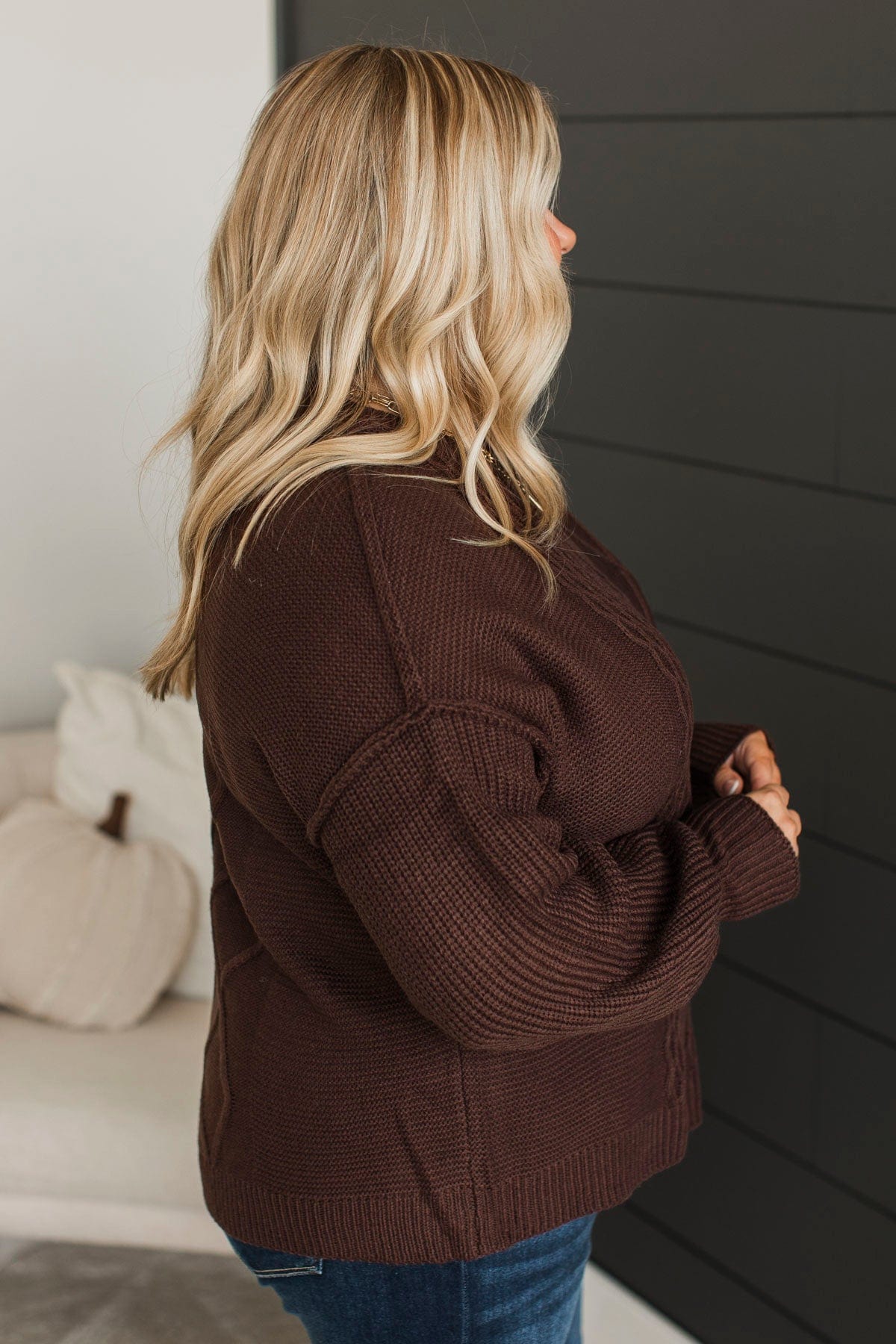 Good Things Await Knit Sweater- Brown