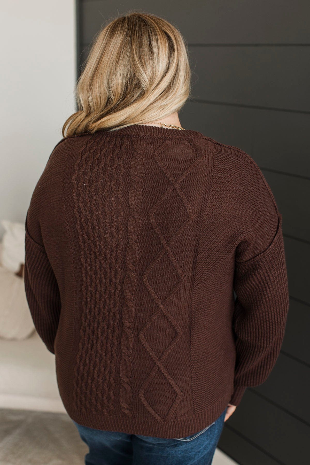 Good Things Await Knit Sweater- Brown