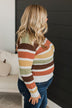 Clearly Charming Striped Knit Sweater- Oatmeal & Brown