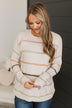 Nobody But Us Striped Sweater- Light Cream