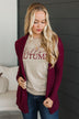 Time To Be Alive Drape Cardigan- Burgundy