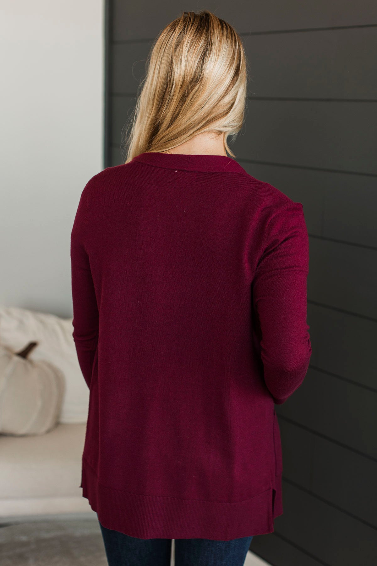 Time To Be Alive Drape Cardigan- Burgundy