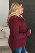 From The Heart Button Knit Sweater- Burgundy