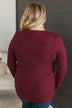 From The Heart Button Knit Sweater- Burgundy