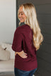 From The Heart Button Knit Sweater- Burgundy