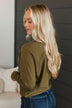 Caught Your Interest Dolman Sweater- Moss