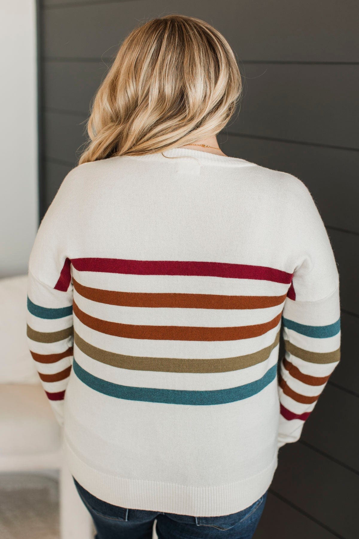 Keep Coming Back Striped Sweater- Off-White