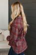 Adventure Out There Plaid Button Top- Dark Rust