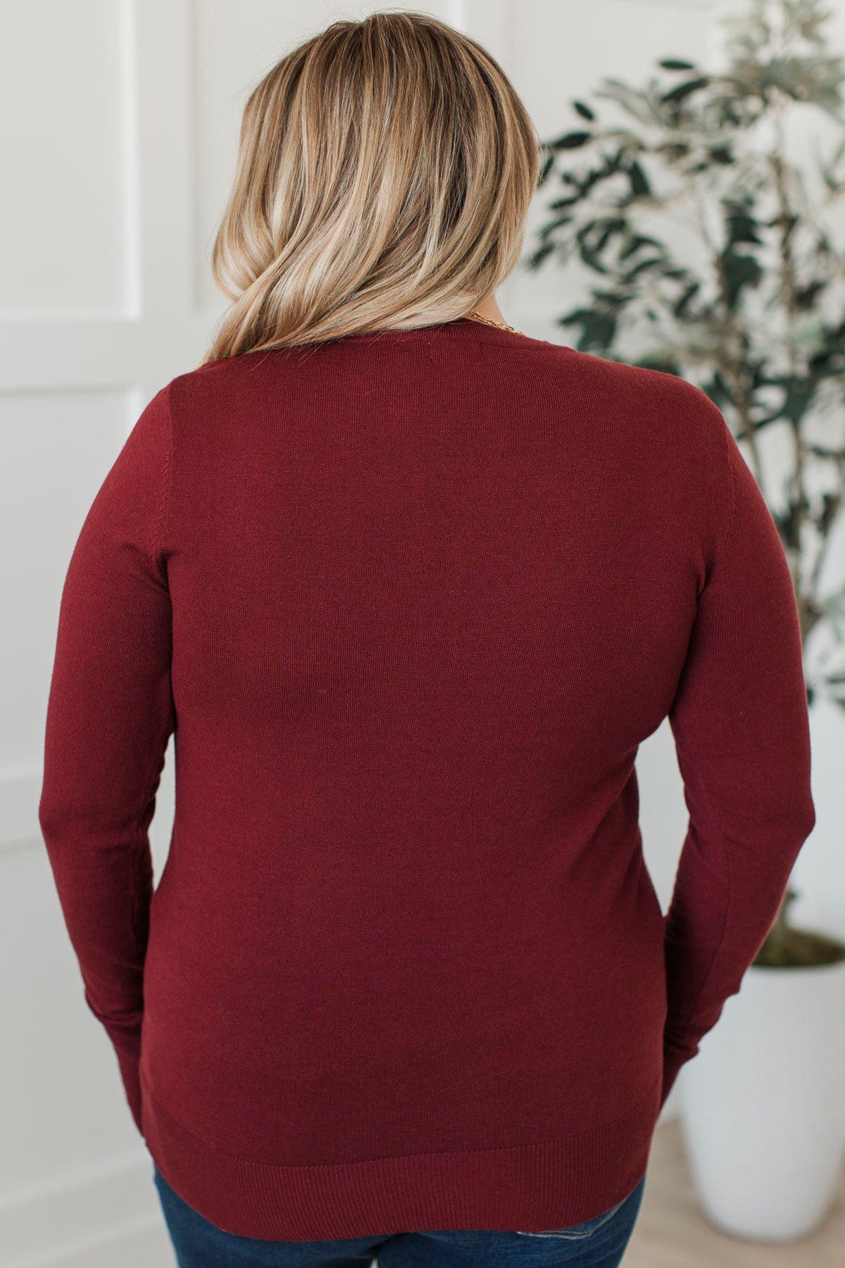 Second Glance Knit Sweater- Wine