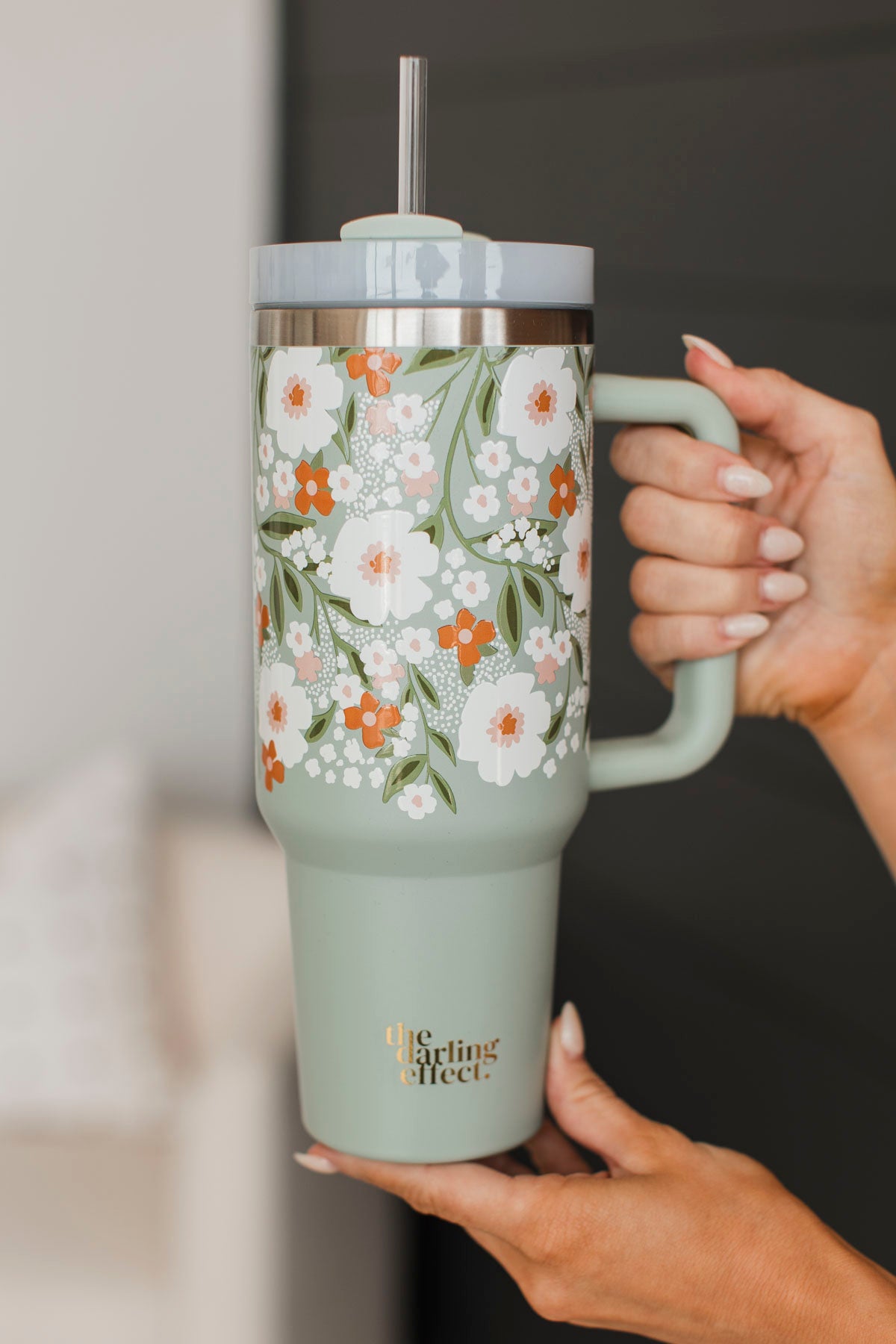 The Darling Effect Travel Tumbler- Sage Floral